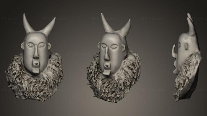 Статуэтки и статуи разные (Африканская маска, STKR_0069) 3D модель для ЧПУ станка